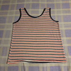 Vintage Terry Cloth Shirt 60s 70s Tank Top Summer Hippie Bohemian Peace Striped